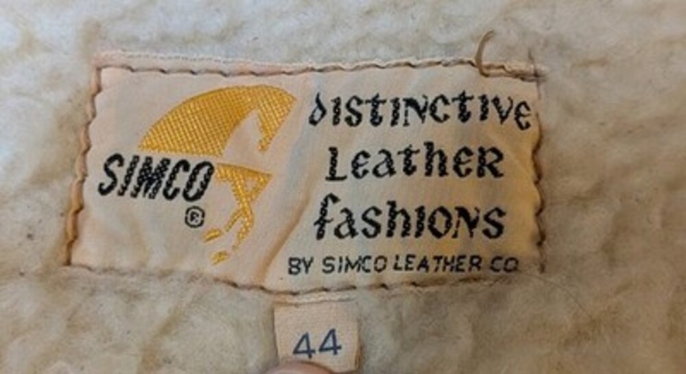 VTG Suede Leather Sherpa Vest Mens 44 SIMCO Brown Lined Snap Western FLAWED - Picture 3 of 12